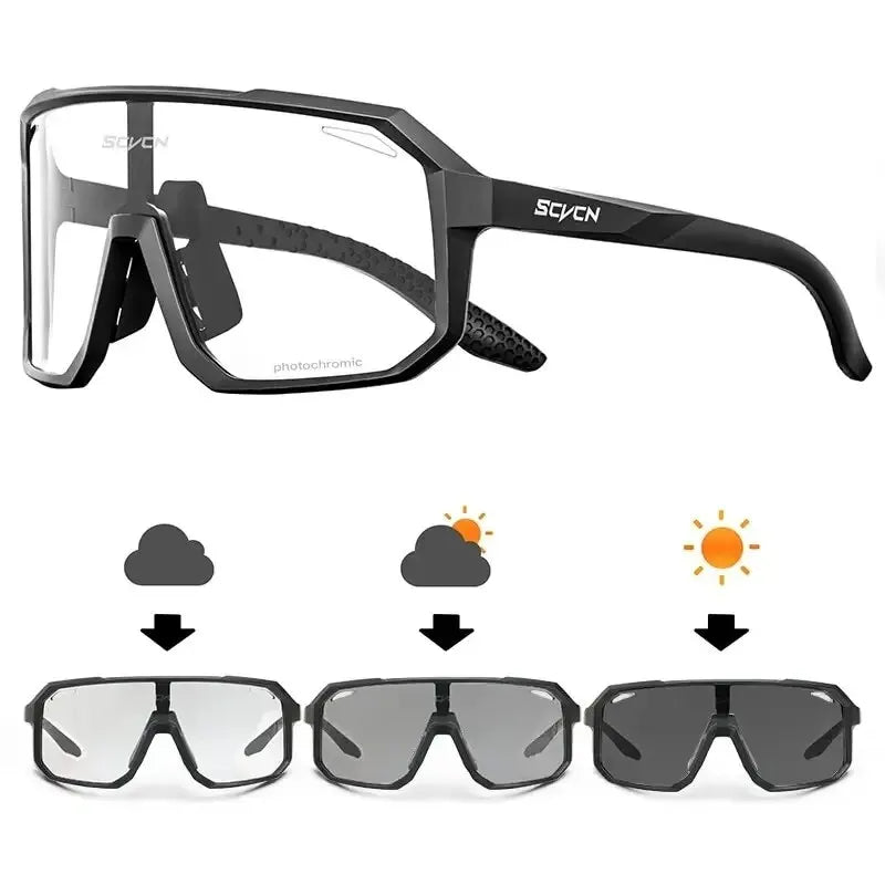 UV400 Photochromic Cycling Glasses - Color-Changing Sunglasses for Men Women Mountain Biking