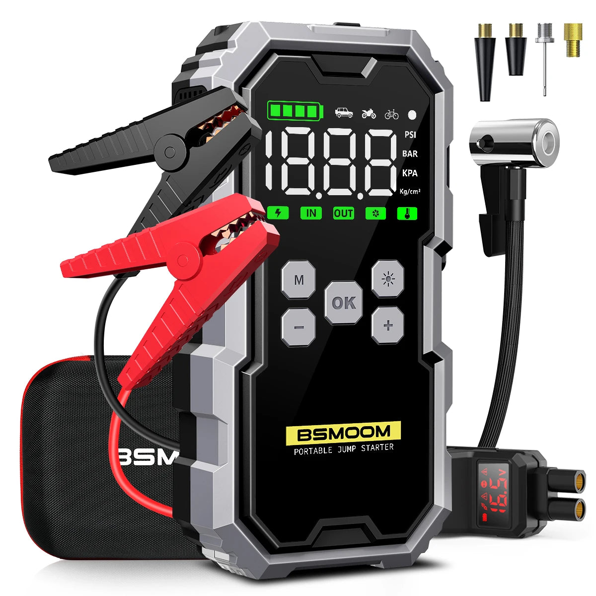 12V Portable Jump Starter 6000A High Power Automobile Emergency Starting Device 21800mAh Auto Power Bank Emergency Lighting