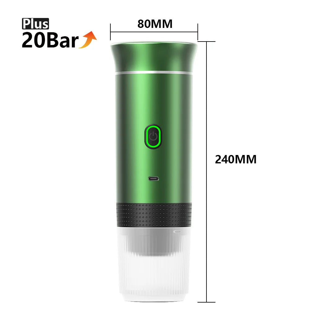 portable coffee maker electric in green color