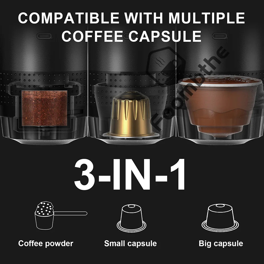 portable coffee maker camping compatible with multiple coffee capsules