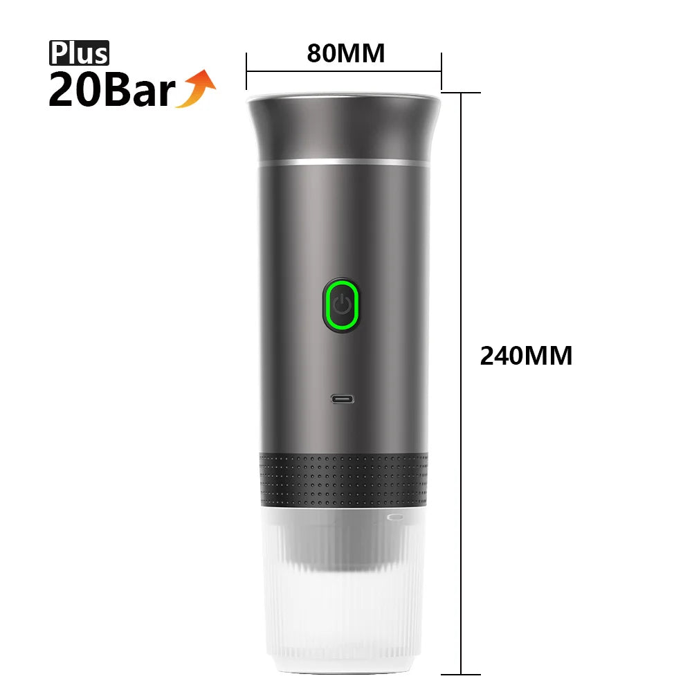 20Bar portable coffee maker for home with dimensions