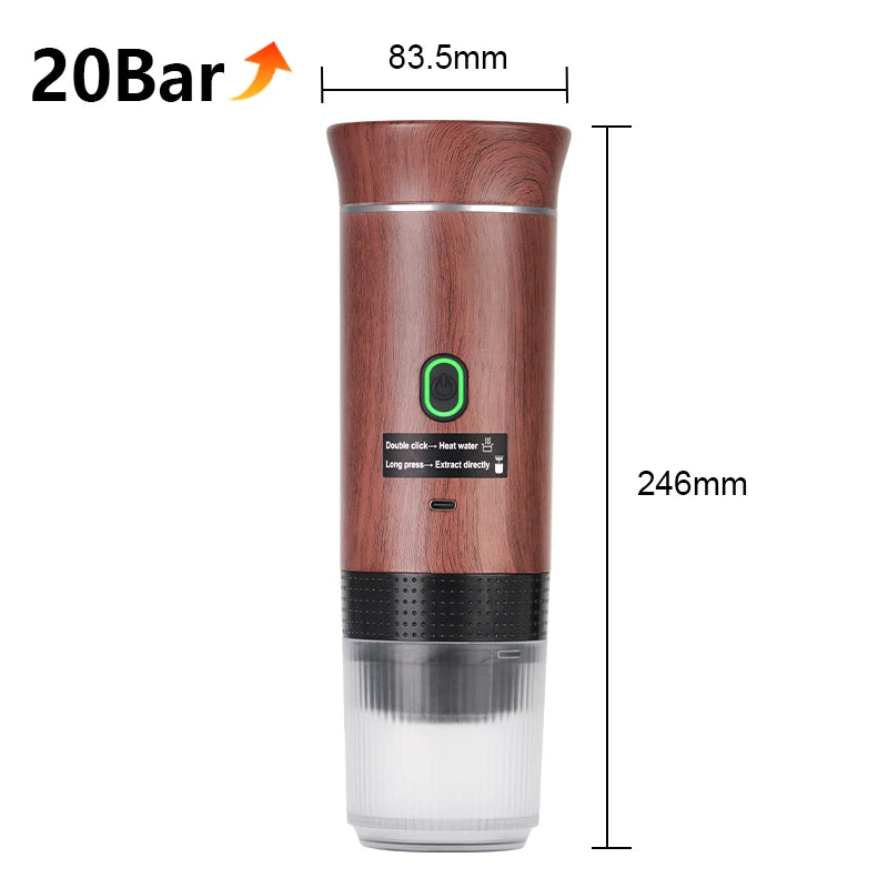portable coffee maker for travel
in wood color