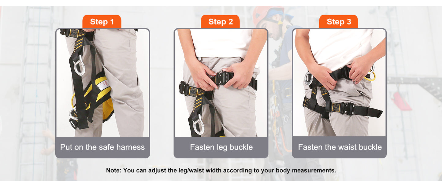 Half Body Safety Harness 340 lbs for Fire Rescuing Caving Rock Climbing