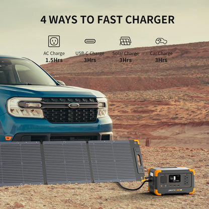 Pecron E300LFP Portable Power Station 600W 288Wh LiFePO4 Battery Solar Generator Power Bank Fast Charging for Home , RV, Camping