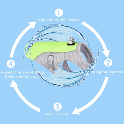 Dog cooling vest with washing instructions