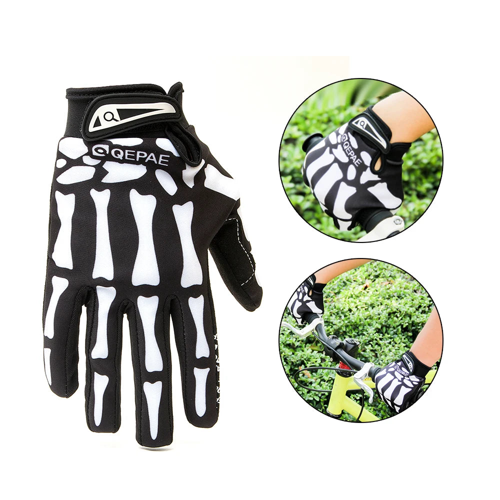 Skull Full Finger Knuckle Glove Anti-slip Mittens Motorcycle Cycling Winter Warm Mitten Unisex Sport Gloves Bicycle Equipment