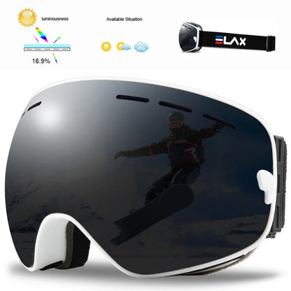 ELAX BRAND NEW Double Layers Anti-Fog Ski Goggles Snow Snowboard Glasses Snowmobile Eyewear Outdoor Sport Googles