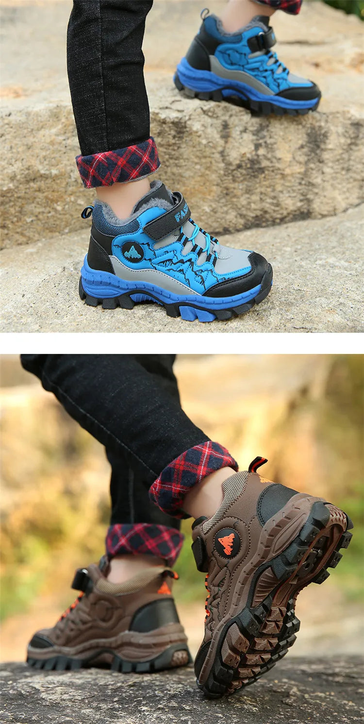New Classic Snow Boot Boy Wear Resisting Outdoor Sports Hiking Shoes Climbing Shoes Anti Skid Claw Footwear Children Sneakers