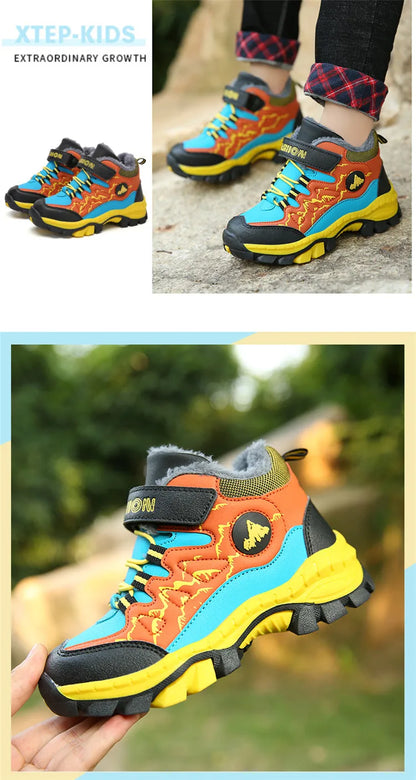 New Classic Snow Boot Boy Wear Resisting Outdoor Sports Hiking Shoes Climbing Shoes Anti Skid Claw Footwear Children Sneakers