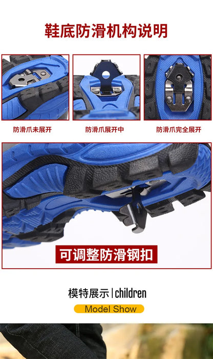 New Classic Snow Boot Boy Wear Resisting Outdoor Sports Hiking Shoes Climbing Shoes Anti Skid Claw Footwear Children Sneakers