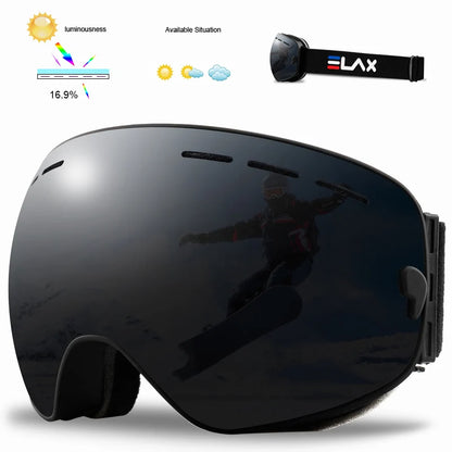 ELAX BRAND NEW Double Layers Anti-Fog Ski Goggles Snow Snowboard Glasses Snowmobile Eyewear Outdoor Sport Googles