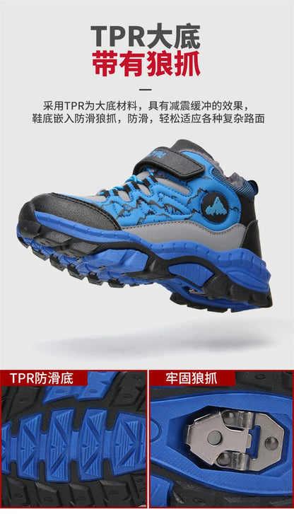 New Classic Snow Boot Boy Wear Resisting Outdoor Sports Hiking Shoes Climbing Shoes Anti Skid Claw Footwear Children Sneakers