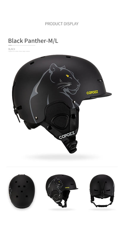 COPOZZ New Ski helmet Cartoons Half-covered Anti-impact Safety Helmet Cycling Ski Snowboard Sports Helmet For Adult and Kids