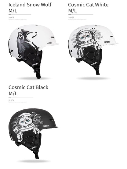 COPOZZ New Ski helmet Cartoons Half-covered Anti-impact Safety Helmet Cycling Ski Snowboard Sports Helmet For Adult and Kids