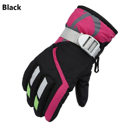 Winter Kids Snowboard Ski Gloves Nylon Non-slip Children Boys Girls Waterproof Cycling Thermal Fleece Warm Snow Gloves