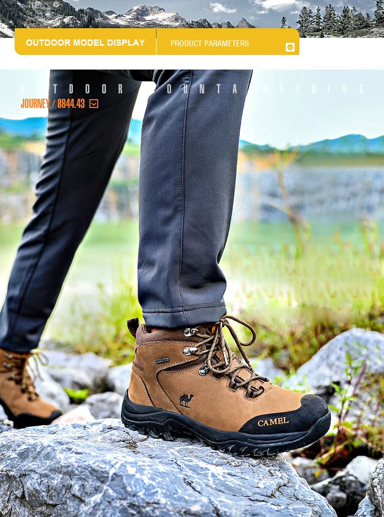 GOLDEN CAMEL Waterproof Hiking Shoes Men and Women Outdoor Anti-Slip Climbing Trekking Shoes for Men 2023 Leather Hiking Boots