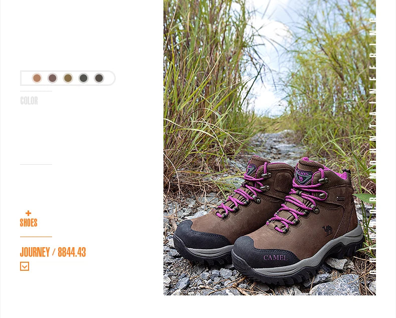 GOLDEN CAMEL Waterproof Hiking Shoes Men and Women Outdoor Anti-Slip Climbing Trekking Shoes for Men 2023 Leather Hiking Boots