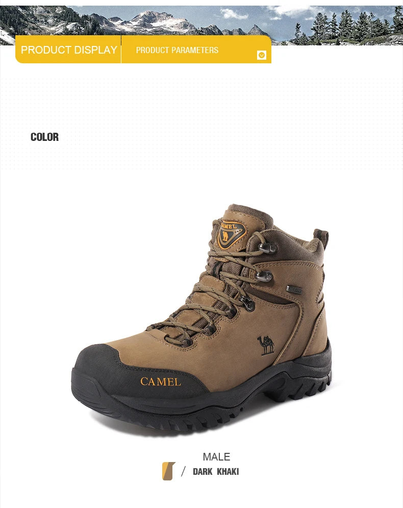 GOLDEN CAMEL Waterproof Hiking Shoes Men and Women Outdoor Anti-Slip Climbing Trekking Shoes for Men 2023 Leather Hiking Boots
