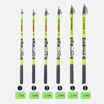 Telescopic Rock Fishing Rod Spinning Fly Carp Feeder Carbon Fiber Pesca 3M 2.7M 2.4M 2.1M 1.8M 1.5M Mini Travel Rod  Reel Seat
