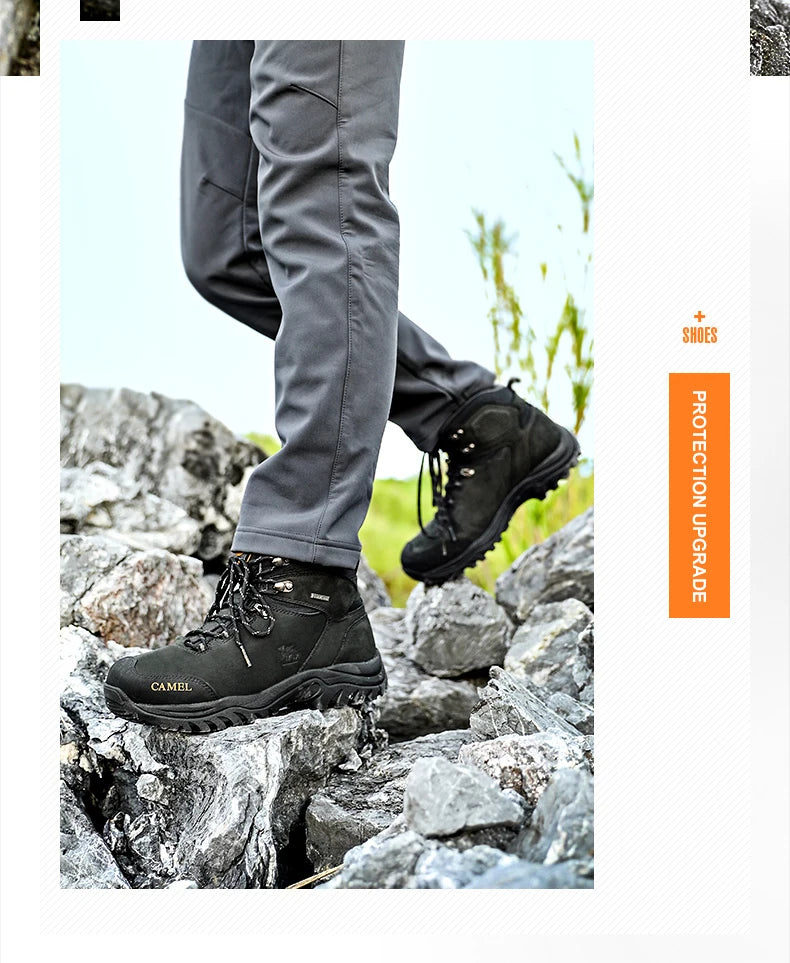 GOLDEN CAMEL Waterproof Hiking Shoes Men and Women Outdoor Anti-Slip Climbing Trekking Shoes for Men 2023 Leather Hiking Boots