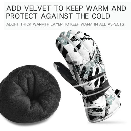 Winter Snowboard Ski Gloves PU Leather Non-slip Touch Screen Waterproof Motorcycle Cycling Fleece Warm Snow Gloves Unisex