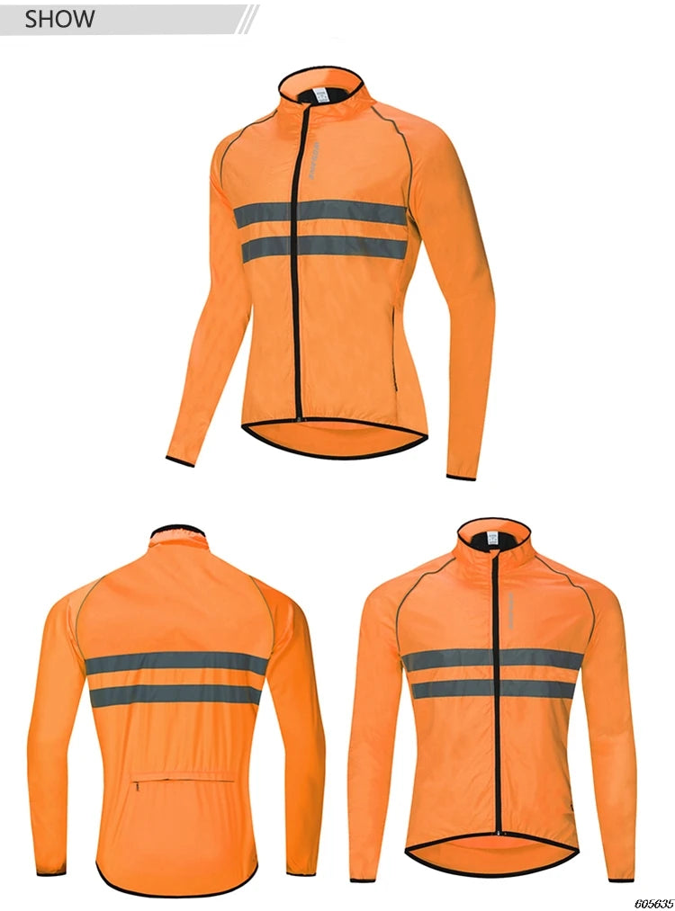 WOSAWE Men Cycling Windbreaker MTB Bicycle Long Sleeve Coat Water Resistant Outdoor Sport Jersey Bike Jacket Cycling Clothing