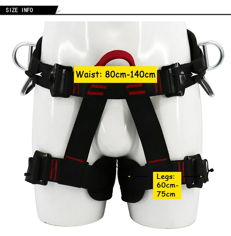 Camping Safety Belt 25KN Outdoor Rock Climbing Half Body Harness
