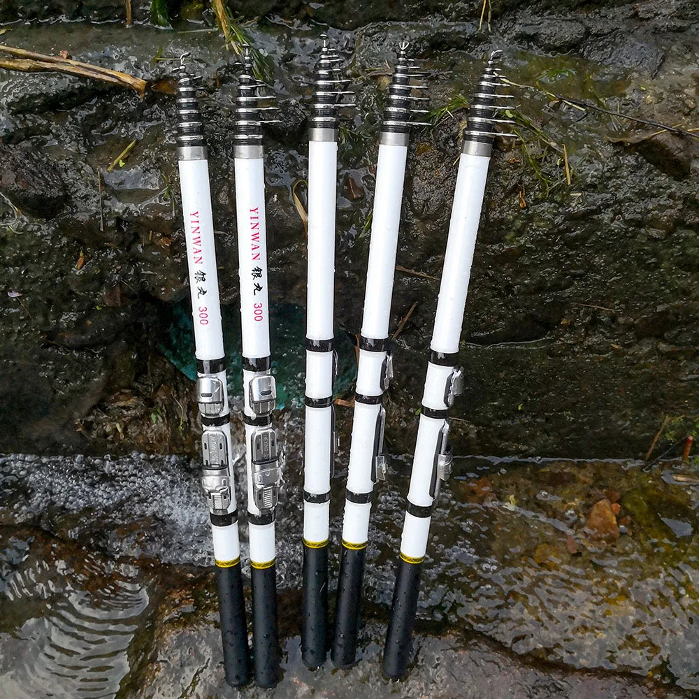 Telescopic Rock Fishing Rod Spinning Fly Carp Feeder Carbon Fiber Pesca 3M 2.7M 2.4M 2.1M 1.8M 1.5M Mini Travel Rod  Reel Seat