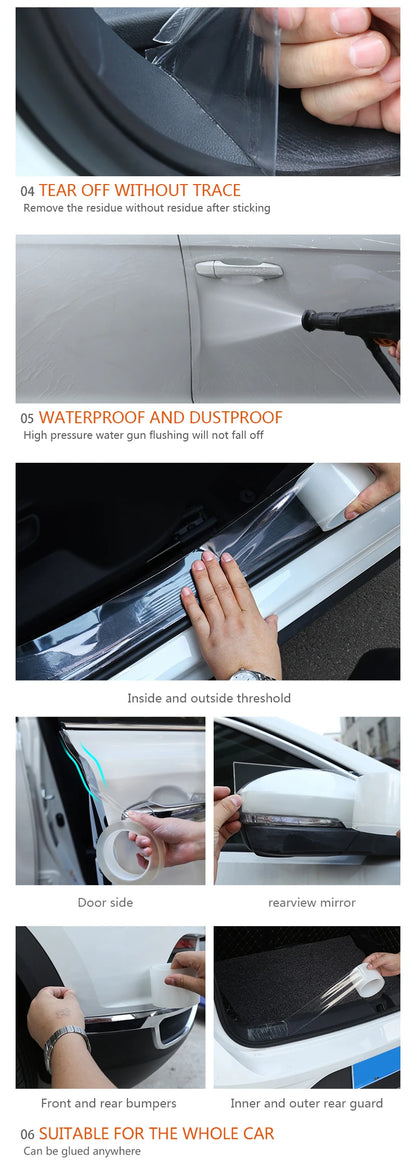 BLALION Transparent Car Door Protector Sticker Anti Scratch Tape Auto Trunk Sill Scuff Protector Film Door Edge Protective