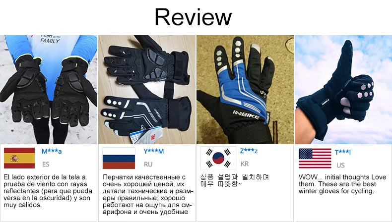 INBIKE Winter Cycling Gloves for Men Women Warm Fleece Biking Glove for Riding Bicycle Gloves Waterproof Touchscreen Accessories