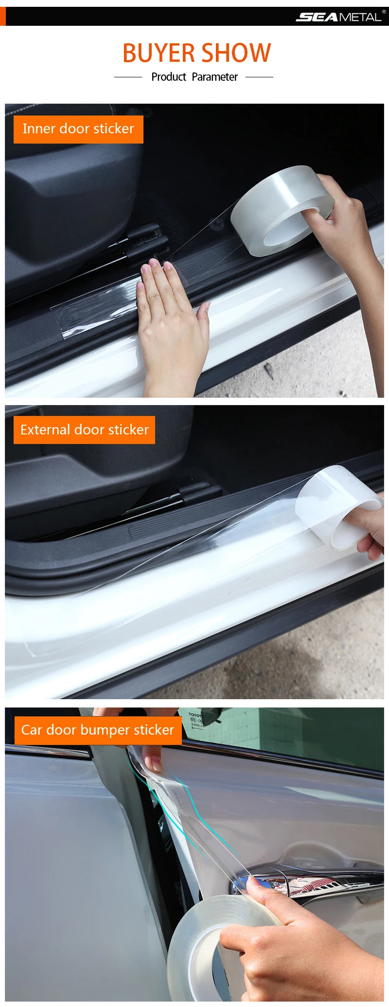BLALION Transparent Car Door Protector Sticker Anti Scratch Tape Auto Trunk Sill Scuff Protector Film Door Edge Protective