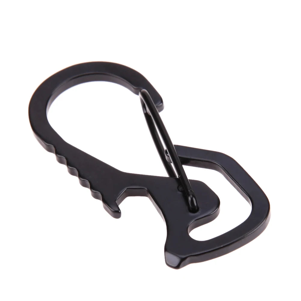 Carabiner Keychain Hook Outdoor Stainless Steel Carabiner Cap Lifter Hex Driver Bottle Opener Keychain Ring Climbing Accessorie