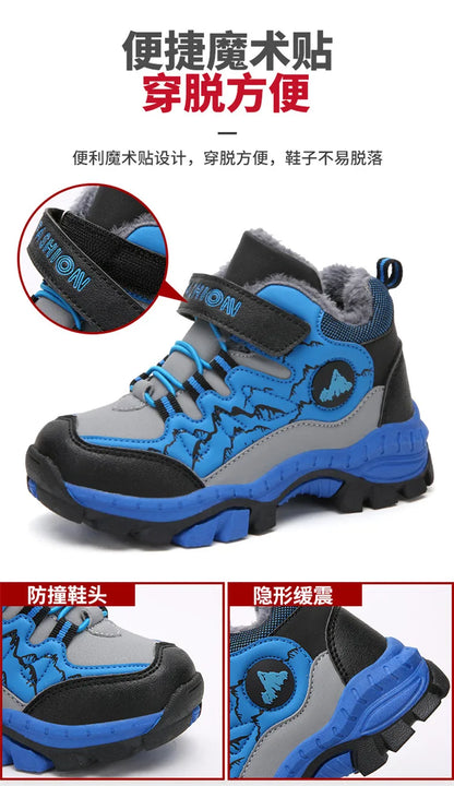 New Classic Snow Boot Boy Wear Resisting Outdoor Sports Hiking Shoes Climbing Shoes Anti Skid Claw Footwear Children Sneakers
