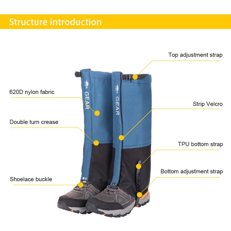 Outdoor Skiing Camping Hiking Climbing Waterproof Snow Legging Gaiters Windproof Teekking Skiing Desert Snow Boots Shoes Covers