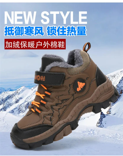 New Classic Snow Boot Boy Wear Resisting Outdoor Sports Hiking Shoes Climbing Shoes Anti Skid Claw Footwear Children Sneakers