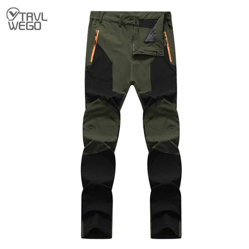 Men's UV Resistant Hiking Pants TRVLWEGO - Quick Dry Summer Camping Trousers Water Splash Prevention