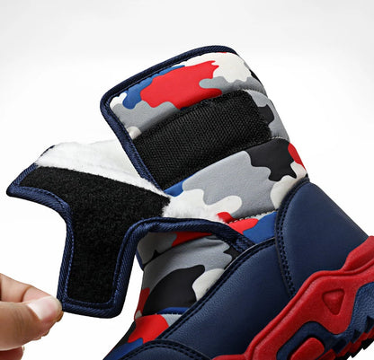 Baasploa Children Snow Boots Winter Plush Warm Ankle Boots For Boys Girls New Fashion Waterproof Cotton Shoes Non-Slip Outdoor
