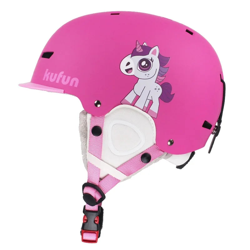 KUFUN Ski Helmet Snow Sports Snowboard Skiing Skateboard Skating Cute Animal Women Men Adult Kids Winter Safety Children