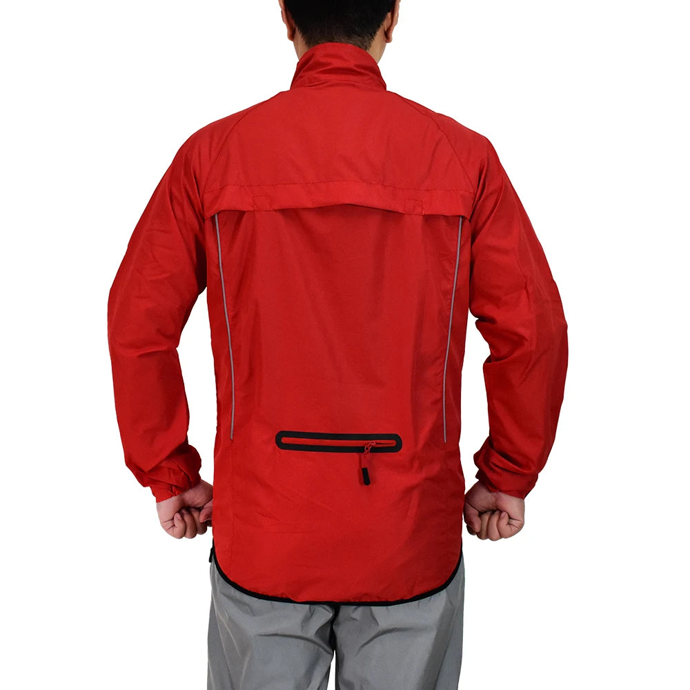 WOSAWE Men Windproof Waterproof Reflective Cycling Jacket MTB Bicycle Long Sleeve Windbreaker Sleeveless Vest Bike Coat Jersey