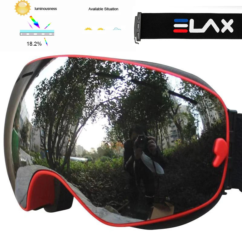 ELAX BRAND NEW Double Layers Anti-Fog Ski Goggles Snow Snowboard Glasses Snowmobile Eyewear Outdoor Sport Googles