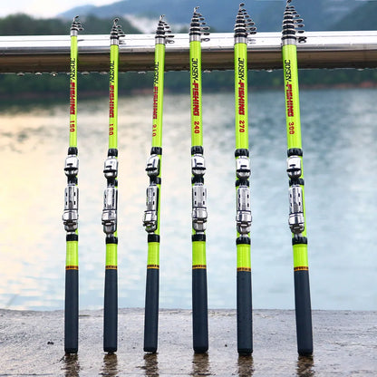 Telescopic Rock Fishing Rod Spinning Fly Carp Feeder Carbon Fiber Pesca 3M 2.7M 2.4M 2.1M 1.8M 1.5M Mini Travel Rod  Reel Seat