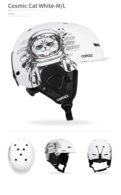 COPOZZ New Ski helmet Cartoons Half-covered Anti-impact Safety Helmet Cycling Ski Snowboard Sports Helmet For Adult and Kids