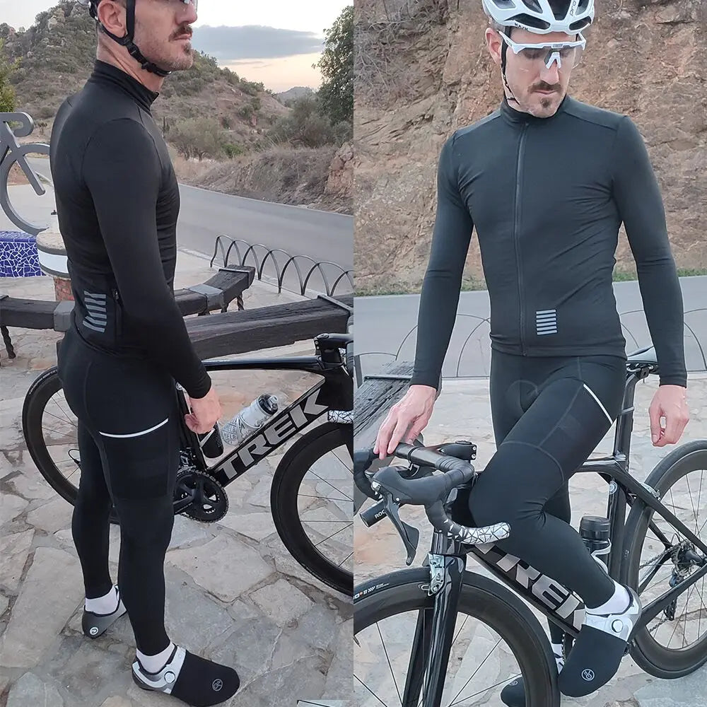 YKYWBIKE WINTER JACKET Thermal Fleece Men Cycling jacket Long Sleeve Cycling Bike Clothing  black 사이클링 겨울 재킷