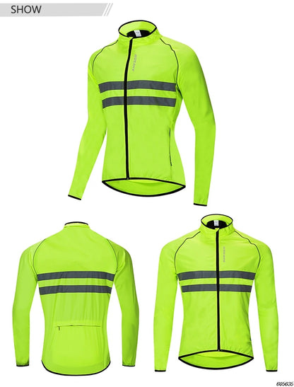 WOSAWE Men Cycling Windbreaker MTB Bicycle Long Sleeve Coat Water Resistant Outdoor Sport Jersey Bike Jacket Cycling Clothing