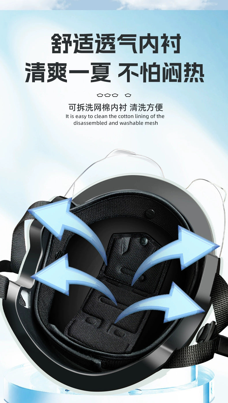 Bicycle Safety Helmet 3C Certified Men's and Women's Adult Children Cartoon Electric Bicycle Motorcycle Half Helmet with Goggles