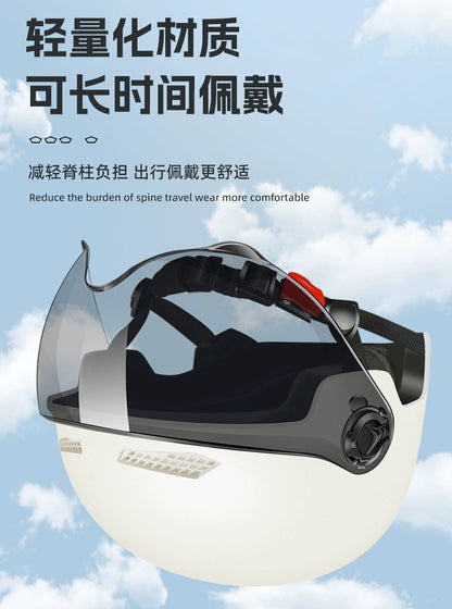 Bicycle Safety Helmet 3C Certified Men's and Women's Adult Children Cartoon Electric Bicycle Motorcycle Half Helmet with Goggles