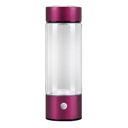 Portable borosilicate glass hydrogen bottle for travel