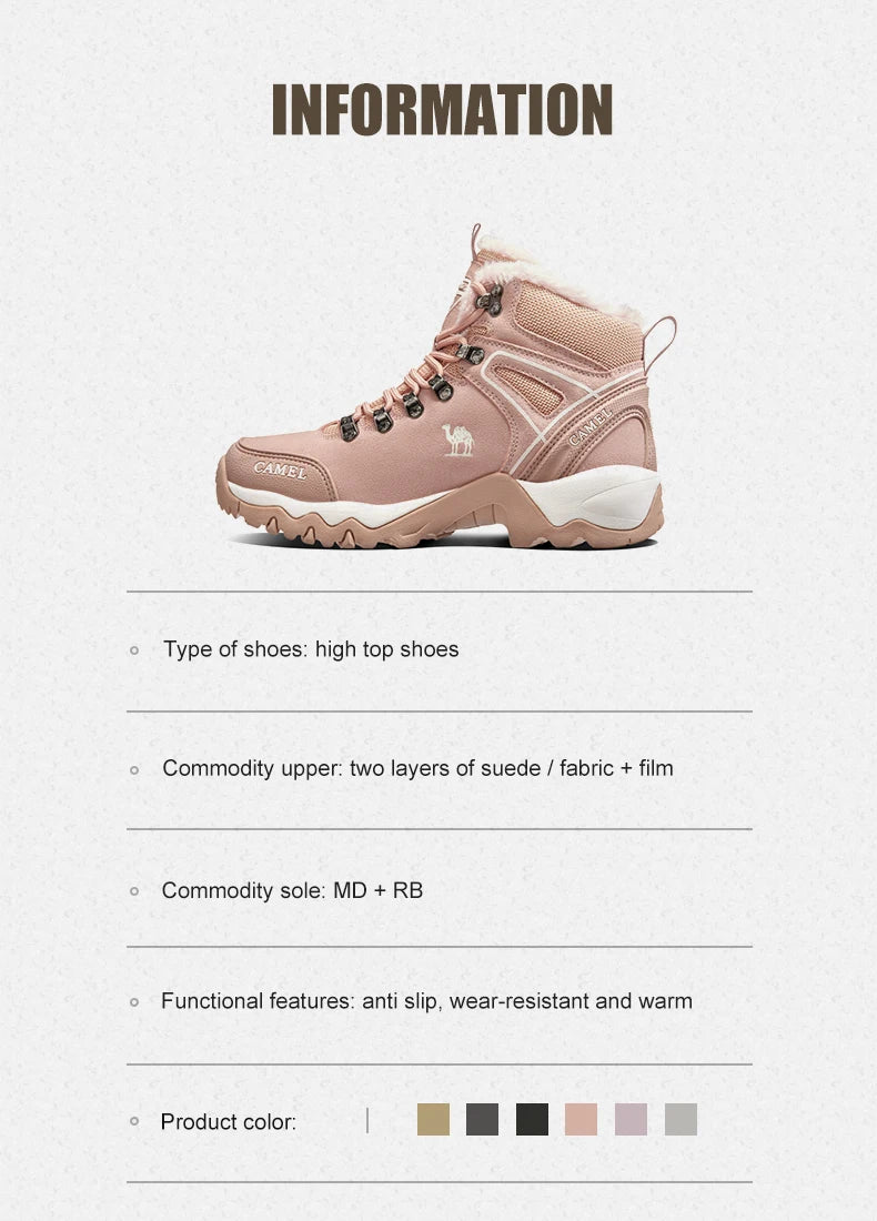 GOLDEN CAMEL Waterproof Hiking Shoes Military Hiking Boots High Top Trekking Shoes for Women 2024 Autumn Non-slip Wear-resistant