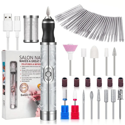 LINMANDA Many sets Electric Nail File Portable Manicure Pedicure Polishing Grinding Peeling Nail Drill for Fingernail Toenail