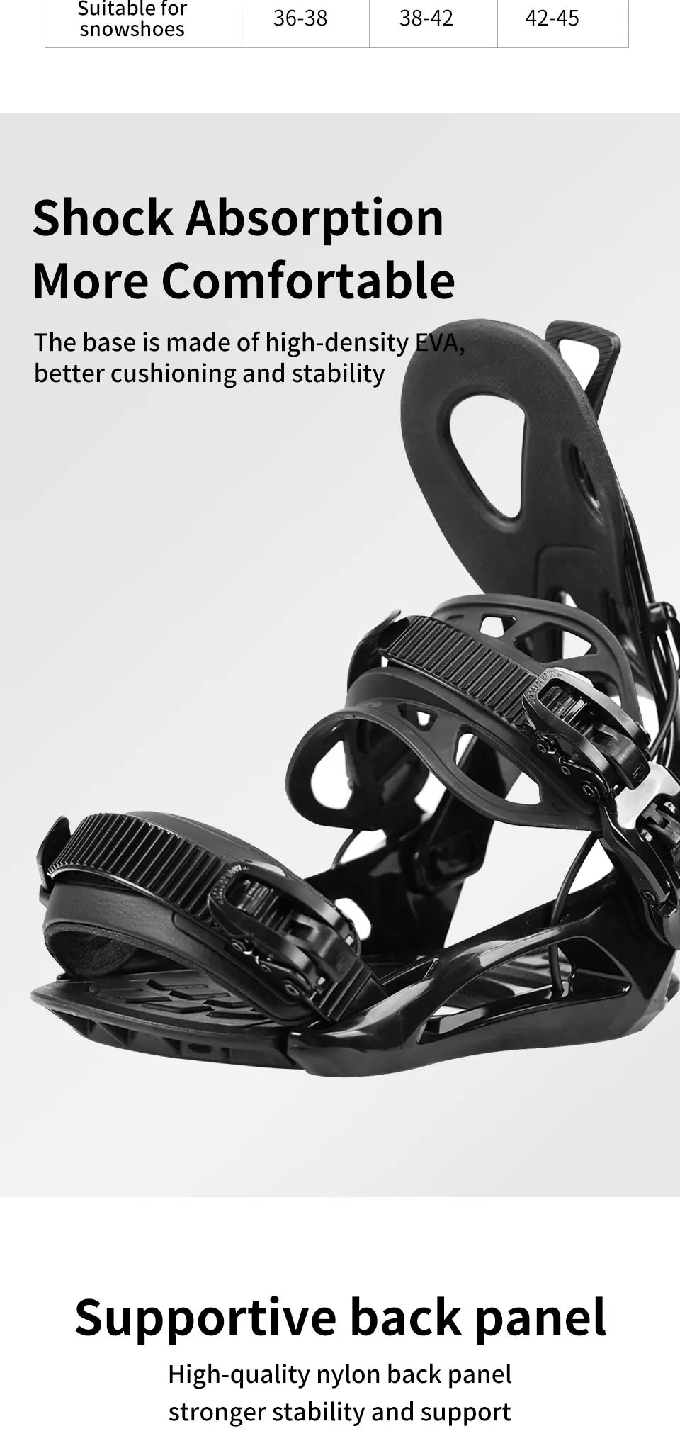 TERROR X1 Step-In Snowboard Bindings Men Women EVA Cushion 3D Strap Lightweight Freeride Gear
